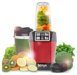 Nutri Ninja - Metallic Red Blender - With Auto iQ BL480UKMR